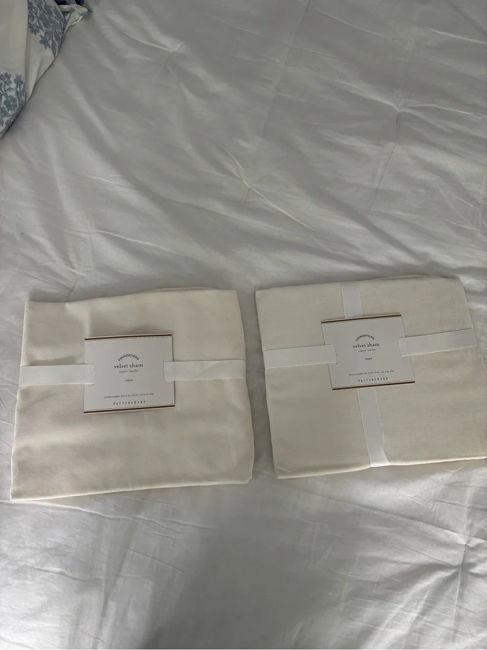 Pottery Barn velvet euro sham covers (pair)